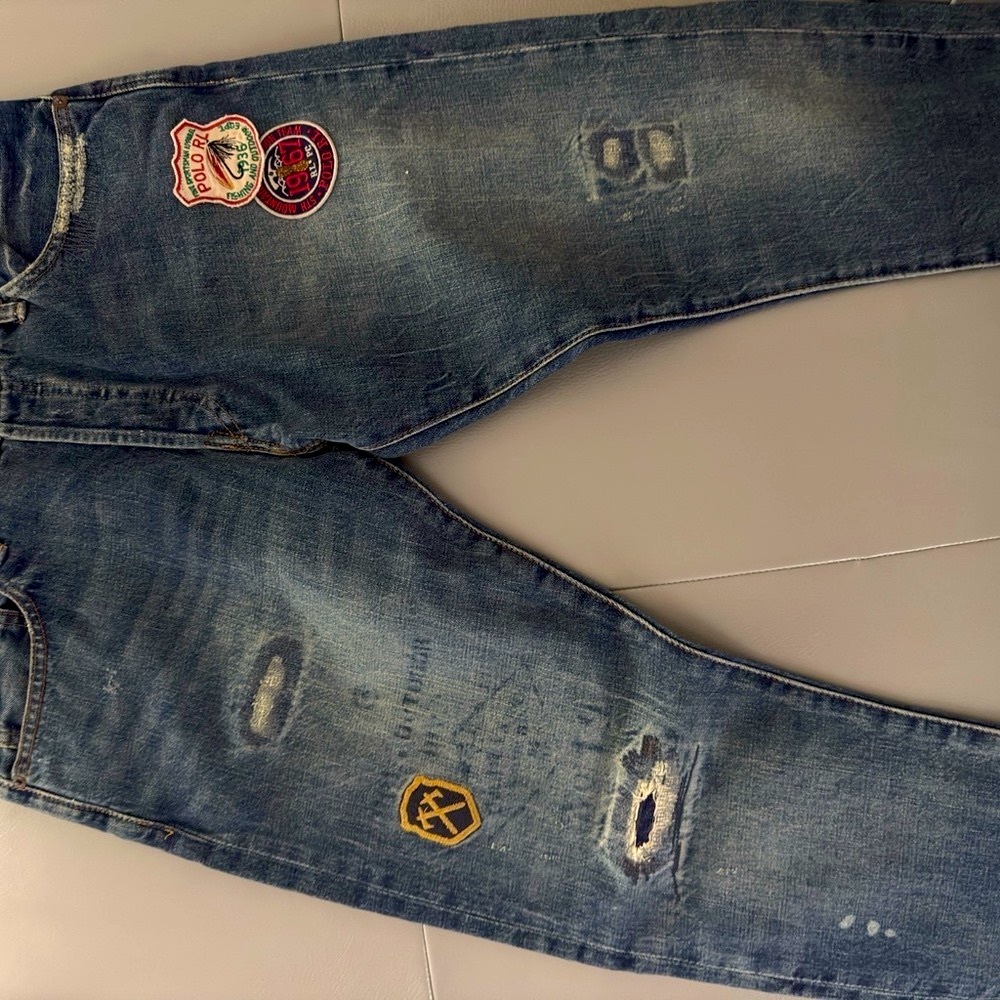 Ralph Lauren Blue Relaxed Jeans with Subtle Fading